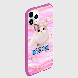 Чехол iPhone 11 Pro матовый Inzoi розовый фон с золотинками, цвет: 3D-фиолетовый — фото 2