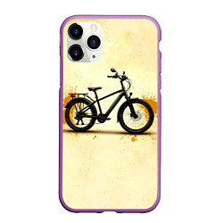 Чехол iPhone 11 Pro матовый Электровелосипед, цвет: 3D-фиолетовый