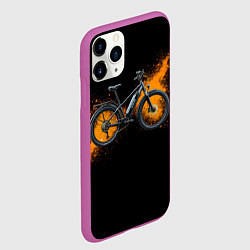 Чехол iPhone 11 Pro матовый Электровелосипед на черном, цвет: 3D-фиолетовый — фото 2