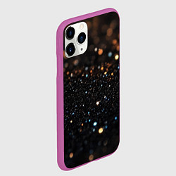 Чехол iPhone 11 Pro матовый Черный текстурный фон, цвет: 3D-фиолетовый — фото 2