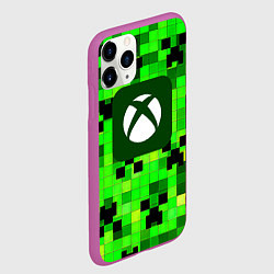 Чехол iPhone 11 Pro матовый Minecraft xbox, цвет: 3D-фиолетовый — фото 2