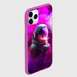 Чехол iPhone 11 Pro матовый Космонавт красочный, цвет: 3D-фиолетовый — фото 2