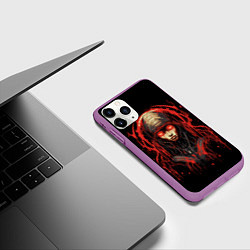 Чехол iPhone 11 Pro матовый Инопланетная кибер-девушка, цвет: 3D-фиолетовый — фото 2
