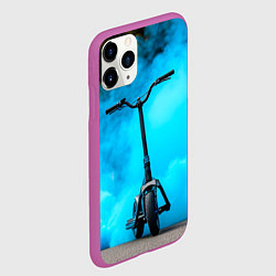 Чехол iPhone 11 Pro матовый Самокат в синем дыму, цвет: 3D-фиолетовый — фото 2