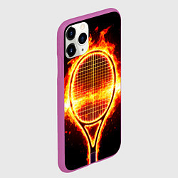 Чехол iPhone 11 Pro матовый Теннисная ракетка в огне, цвет: 3D-фиолетовый — фото 2