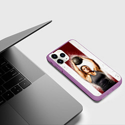 Чехол iPhone 11 Pro матовый Толкательница ядра, цвет: 3D-фиолетовый — фото 2