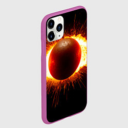 Чехол iPhone 11 Pro матовый Ядро для талкания в огне, цвет: 3D-фиолетовый — фото 2