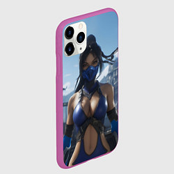Чехол iPhone 11 Pro матовый Китана из Мортал комбат, цвет: 3D-фиолетовый — фото 2
