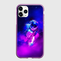 Чехол iPhone 11 Pro матовый Космонавт среди облаков, цвет: 3D-фиолетовый