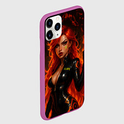 Чехол iPhone 11 Pro матовый Пламенная Мавуика - Genshin Impact, цвет: 3D-фиолетовый — фото 2