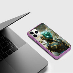 Чехол iPhone 11 Pro матовый Космический робот, цвет: 3D-фиолетовый — фото 2