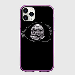 Чехол iPhone 11 Pro матовый Паша Техник маска черная, цвет: 3D-фиолетовый