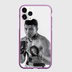 Чехол iPhone 11 Pro матовый Young Muhammad Ali, цвет: 3D-фиолетовый