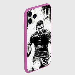 Чехол iPhone 11 Pro матовый Регбист черно-белый, цвет: 3D-фиолетовый — фото 2