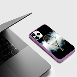 Чехол iPhone 11 Pro матовый Теннисная ракетка в дыму, цвет: 3D-фиолетовый — фото 2