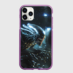 Чехол iPhone 11 Pro матовый Чужой космос, цвет: 3D-фиолетовый