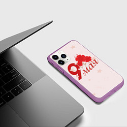 Чехол iPhone 11 Pro матовый 9 мая со звездами, цвет: 3D-фиолетовый — фото 2