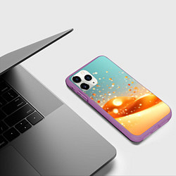 Чехол iPhone 11 Pro матовый Золотая песочная абстракция фон, цвет: 3D-фиолетовый — фото 2