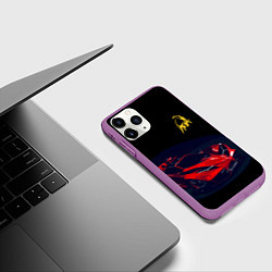 Чехол iPhone 11 Pro матовый Lamborghini Diverso - motorsport, цвет: 3D-фиолетовый — фото 2