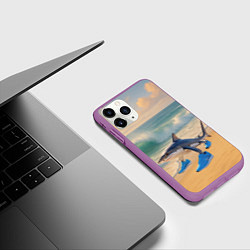 Чехол iPhone 11 Pro матовый Тралалеро тралала мем, цвет: 3D-фиолетовый — фото 2
