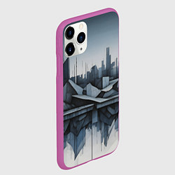 Чехол iPhone 11 Pro матовый Небоскребы и скалы, цвет: 3D-фиолетовый — фото 2