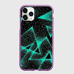 Чехол iPhone 11 Pro матовый The triangle is light blue, цвет: 3D-фиолетовый