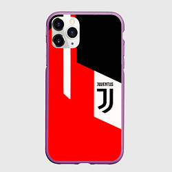 Чехол iPhone 11 Pro матовый Juventus sport geometry, цвет: 3D-фиолетовый