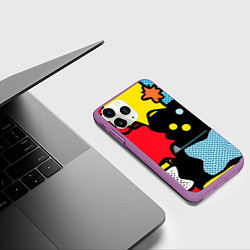 Чехол iPhone 11 Pro матовый Поп абстракция, цвет: 3D-фиолетовый — фото 2