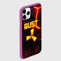 Чехол iPhone 11 Pro матовый Rust hexagon краски, цвет: 3D-фиолетовый — фото 2