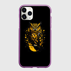 Чехол iPhone 11 Pro матовый Филин в лунном свете, цвет: 3D-фиолетовый