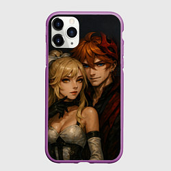 Чехол iPhone 11 Pro матовый Люмин и Тарталья реализм любовь, цвет: 3D-фиолетовый