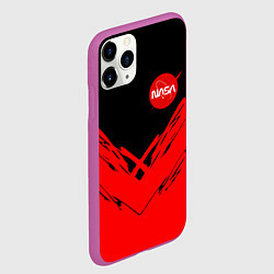 Чехол iPhone 11 Pro матовый Nasa краски красные, цвет: 3D-фиолетовый — фото 2