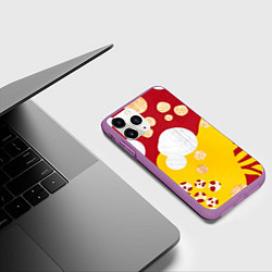 Чехол iPhone 11 Pro матовый Анималистичный паттерн, цвет: 3D-фиолетовый — фото 2
