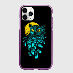 Чехол iPhone 11 Pro матовый Night owl, цвет: 3D-фиолетовый