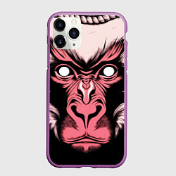 Чехол iPhone 11 Pro матовый Monkey wisdom, цвет: 3D-фиолетовый