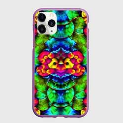 Чехол iPhone 11 Pro матовый Калейдоскоп с птичкой, цвет: 3D-фиолетовый