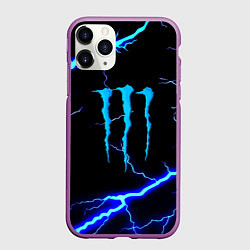 Чехол iPhone 11 Pro матовый Monster energy storm blue, цвет: 3D-фиолетовый