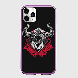 Чехол iPhone 11 Pro матовый Cyber demon doom, цвет: 3D-фиолетовый