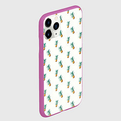 Чехол iPhone 11 Pro матовый Летние мотивы ананас, цвет: 3D-фиолетовый — фото 2