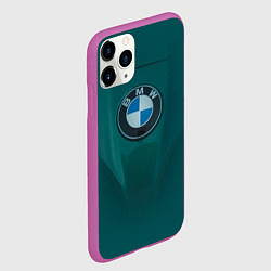 Чехол iPhone 11 Pro матовый Логотип BMW на зелёном фоне, цвет: 3D-фиолетовый — фото 2