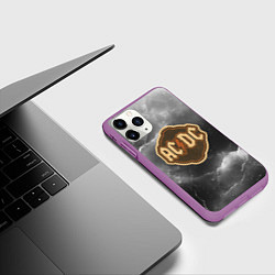 Чехол iPhone 11 Pro матовый ACDC ретро логотип, цвет: 3D-фиолетовый — фото 2