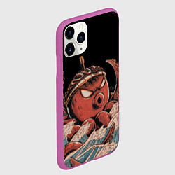 Чехол iPhone 11 Pro матовый Осьминог такояки, цвет: 3D-фиолетовый — фото 2