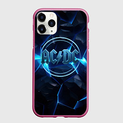 Чехол iPhone 11 Pro матовый ACDC ледяная текстура, цвет: 3D-малиновый