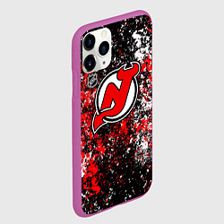 Чехол iPhone 11 Pro матовый New Jersey Devils NHL black, цвет: 3D-фиолетовый — фото 2