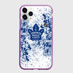 Чехол iPhone 11 Pro матовый Toronto Maple Leafs NHL white, цвет: 3D-фиолетовый