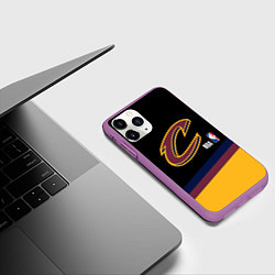 Чехол iPhone 11 Pro матовый Cleveland Cavaliers NBA basketball, цвет: 3D-фиолетовый — фото 2