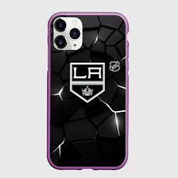 Чехол iPhone 11 Pro матовый Лос Анджелес Кингз - НХЛ хоккей, цвет: 3D-фиолетовый
