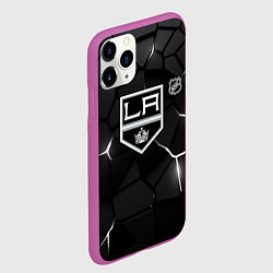 Чехол iPhone 11 Pro матовый Лос Анджелес Кингз - НХЛ хоккей, цвет: 3D-фиолетовый — фото 2