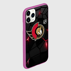 Чехол iPhone 11 Pro матовый Оттава Сенаторз - НХЛ хоккей, цвет: 3D-фиолетовый — фото 2