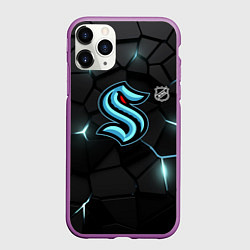 Чехол iPhone 11 Pro матовый Сиэтл Кракен - НХЛ хоккей, цвет: 3D-фиолетовый